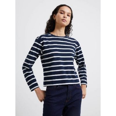 French Connection Rallie Stripe Slash Neck Top